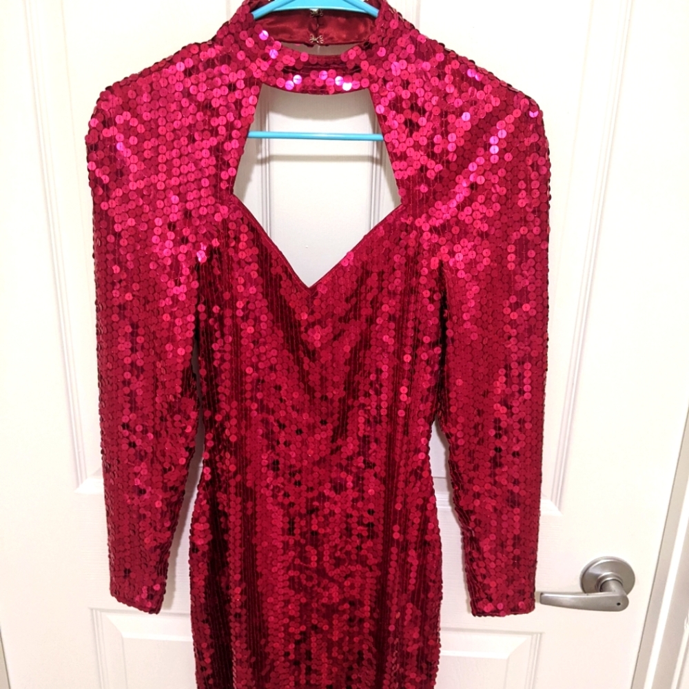 Vintage 90s sequin cocktail dress The Nanny Vibes